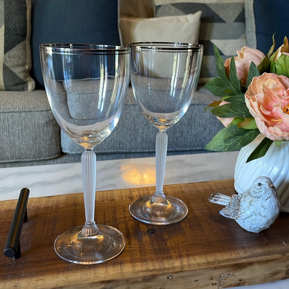 Lenox Federal Platinum crystal red wine glasses